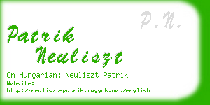 patrik neuliszt business card